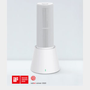 A white Renewable Dehumidifier, Cordless Mini Dehumidifier Reusable Dehumidifier Stick PTC Base sitting on top of a white surface.