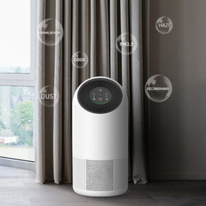 Home Air Purifier that removes pets hair, odor, dust, smoke, mold, and pollen with H13 HEPA & activated carbon filters.