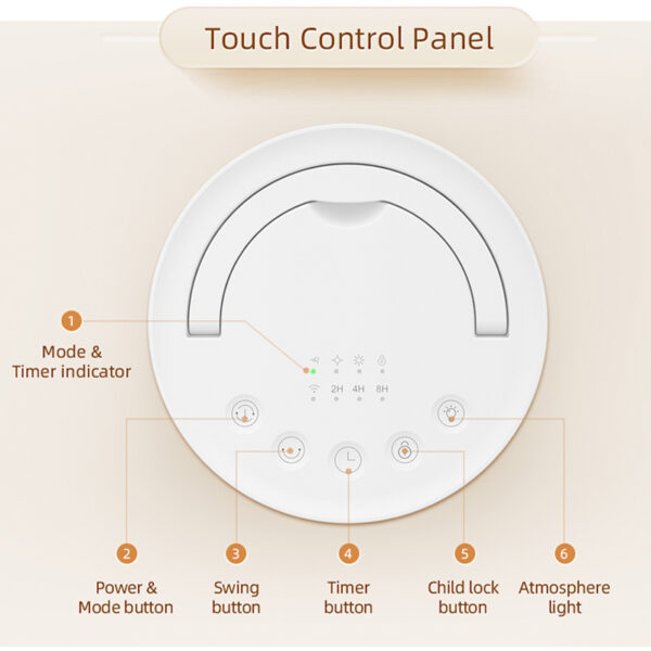 touch control; panel of the portable Ptc Electric Heater